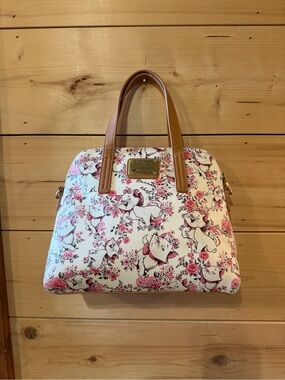 LOUNGEFLY'S ARISTOCATS MARIE FLORAL ALL OVER PRINT FAUX LEATHER BAG